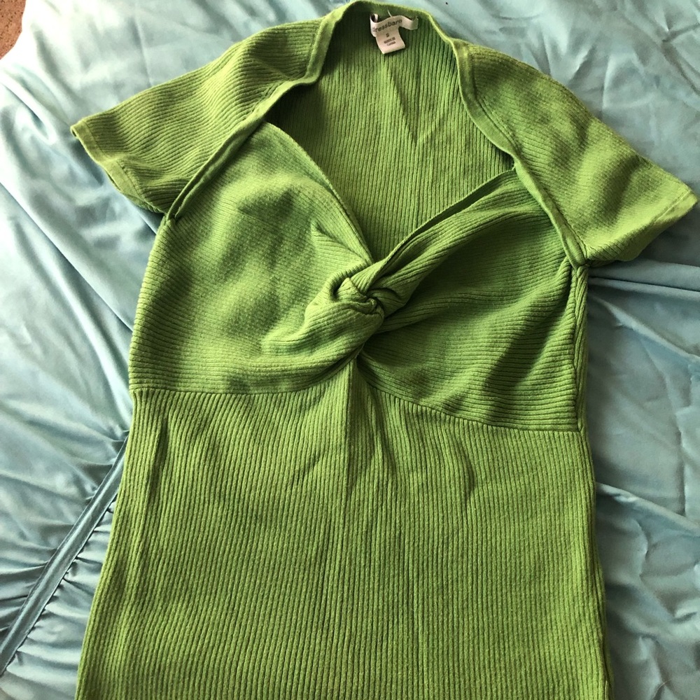 Dressbarn Green Envelope Style Twist Front Sweater